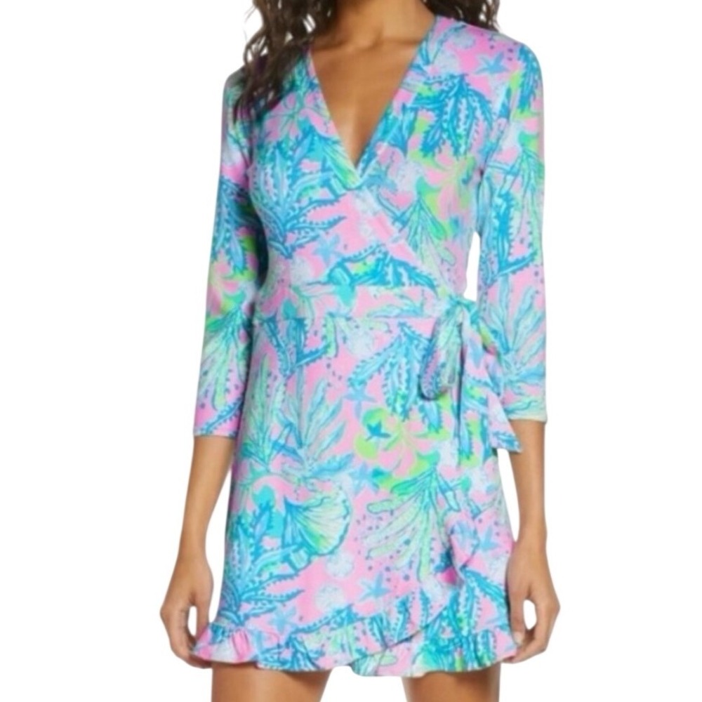 Lilly Pulitzer Jessalynne Wrap Romper Skort Sz Small Preppy Resortwear Tropical